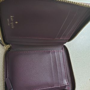 Kate Spade Plum Wallet with Gold Accents